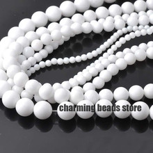 Natural white Stone Round Loose Beads for jewelry making 4 6 8 10 12 MM Pick Size TRS0037 2024 - buy cheap