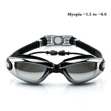Очки для плавания для близорукости, водонепроницаемые противотуманные очки для плавания с УФ-защитой и затычками для мужчин и женщин, спортивные очки с диоптриями 2024 - купить недорого