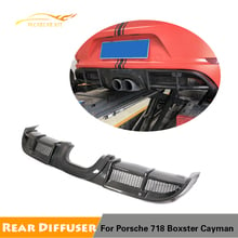 For 2016 - 2018 Porsche 718 Cayman Boxster Rear Bumper Lip Diffuser Spoiler Carbon Fiber Apron Splitters 2024 - buy cheap