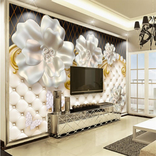 Beibehang-papel tapiz personalizado para sala de estar, mural suave de flores de lujo para decoración del hogar y dormitorio, joyería estéreo 3D 2024 - compra barato