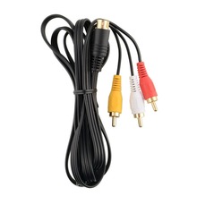 H 10pcs Audio AV A/V RCA Cable Cord Black For Saturn 10 Pin Adapter 2024 - buy cheap