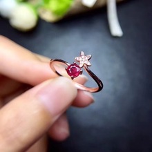 Fashion Star Ring Ruby ring Free shipping Real and natural ruby 925 sterling silver 4mm gemstone Fine women jewelry 2024 - buy cheap