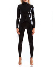 Neck Entry Rubber Bodysuit Catsuit Rubber Zentai Suit With Crotch Zip 2024 - buy cheap