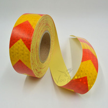 5cmx10m Small Shining Square Self-Adhesive Reflective Warning Tape with Yellow Red Color Arrow Printing for Car 2024 - buy cheap