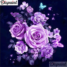 Dispaint Square/Round Drill 5D DIY Diamond Painting "purple flower" Embroidery Cross Stitch Full Rhinestone Decor A10483 2024 - buy cheap