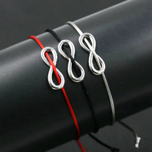 3 unids/set de Color plata suerte Digital 8 infinito pulsera de hilo de cuerda roja deseo encanto pulseras para hombres mujeres Amor de regalo de la joyería 2024 - compra barato