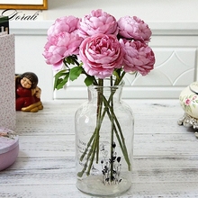 Rosas de seda artificiales blancas para decoración del hogar, flores falsas de peonía rosa, bricolaje, decoración de pared de boda, flores de alta calidad 2024 - compra barato