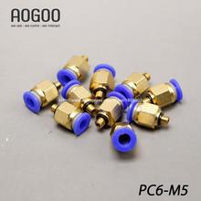 10Pcs/lot PC6-M5 Tube 6mm Thread Straight Throught M5 Pneumatic Pipe Fitting tube connector 2024 - buy cheap