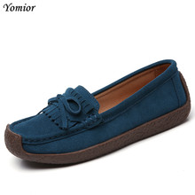 Yomior 2019 Genuine Leather Round Toe Pregnant woman Casual Shoes Big Size Flats Mother Nurse Comfortable Driving Loafers Shoe 2024 - buy cheap