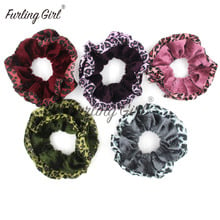 Furling Girl  1PC Leopard Velvet Scrunchies Hair Bands Ties Ponytail Holder Elastic Headbands for Women 2024 - buy cheap