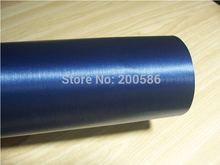 Dark Blue Brushed Steel Vinyl Car Wrap Film Air Bubble Free Brushed Aluminum Metallic Foil Covering 1.52*30M/Roll 2024 - buy cheap