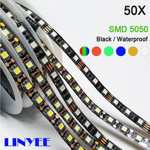 Black PCB LED Strip 5050 DC12V IP65 Waterproof 60LED/m 5m/lot White / Warm White / Red / Green / Blue / RGB 5050 LED Strip. 2024 - buy cheap