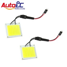 AutoEC 10X 7W COB 48 Chips LED T10 ba9s Festoon Dome adapter Car Interior reading led Vehicle Panel Auto light white #LL27 2024 - buy cheap