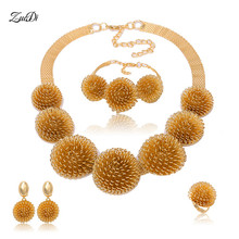 ZuoDi 2021 African Beads Jewelry Set Wholesale Gold Color Bridal Nigerian Wedding crystal Jewelry Set Women customer design 2024 - buy cheap