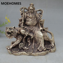 Estatua de la familia fengshui de guanyu de plata tibetana, estatua de artesanía de metal para decoración, coleccionable 2024 - compra barato