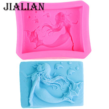 3D Cartoon Mermaid dolphin Handmade Soap mould chocolate cake decorating tools baking fondant silicone mold T0447 2024 - buy cheap