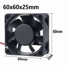 2 Pcs Gdstime 6025 Dual Ball DC 12V Brushless Cooling Fan 60mm x 25mm PC Computer Case Radiator Cooler 6cm 60x60mm 2Pin 2024 - buy cheap