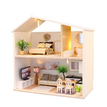 HONGDA Blue Coast Mini House Assembly kit Miniature Dollhouse DIY kit