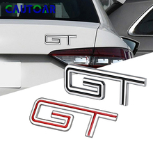 3D Meta Chrome GT LOGO Tail Trunk Decal Emblem Badge Car Sticker For BMW X6 X5 Ford Mustang Focus Mk 1 2 3 7 Mondeo Car Styling 2024 - buy cheap