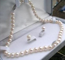 Collar de perlas Akoya para mujer, arete blanco bonito de 8-9mm, joyería de 2015 ", venta al por mayor y al por menor, 17,5 2024 - compra barato