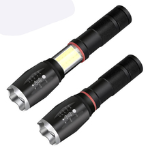 LED outdoor lighting COB light flashlight charging long-range telescopic zoom night ride flashlight led lamp Flashlight
