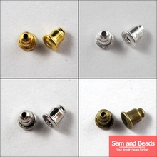 Free shipping,100pcs/pack  metal earring back/ earring plug/earrring safety backs/ earring stopper , 4 colors EF026 2024 - buy cheap