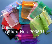 Pp001 1000 peças bolsa de presente de casamento em organza luxuosa 20 cores, sacos de presente de natal, saquinhos de jóias, 9*12cm 2024 - compre barato