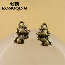 RONGQING 100pcs/lot 12*7*3MM 3D Mouse Charms Metal Cartoon Rat Charms for Handmade Jewelry Gift 2024 - buy cheap