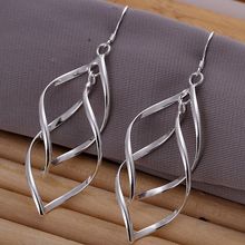 Free Shipping!!Wholesale silver plated Earring,925 jewelry silver,Double Plantain Earrings SMTE168 2024 - buy cheap
