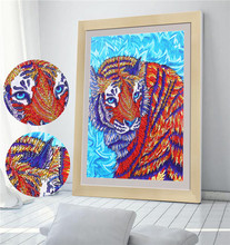 Pintura de diamante 5D DIY Forma especial, bordado de punto de cruz de Tigre, animales de diamantes redondos, pinturas para el hogar, aficiones de artesanías 2024 - compra barato