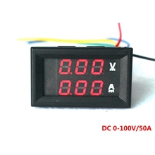 DC voltmeter ammeter for Car Motorcycle red LED Digital DC 0-100V/50A Voltage Volt Amp Panel Mete 2 in 1 Panel Meter 2024 - buy cheap