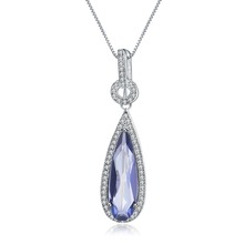 Colar clássico de prata esterlina 925 para balé gem's, colar feminino com pingente de quartzo místico, natural, iolite, azul, joias para casamento 2024 - compre barato