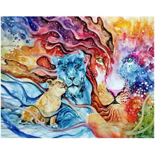 5D DIY Diamond embroidery Colorful lions,diamond painting Cross Stitch full square Rhinestone mosaic wall decor C34 2024 - buy cheap