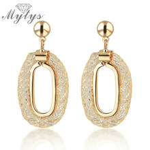 Mytys Fashion Women Jewelry Drop Wire Mesh Earrings Dangles Round Crystal Inside Mesh Jewelry Free Shipping E28 2024 - buy cheap