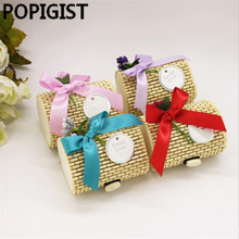 Creative Vintage Forest Pure natural bamboo Wedding Candy Box for Wedding Gift Party Favor Package Boxes With ribbon with card 2024 - buy cheap