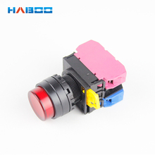 10pcs/lot HQ22mm momentary push button switch with led 24V 220V various color high circular head 1NO 2024 - buy cheap