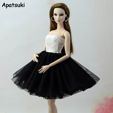 Black White Ballet Dress Short Dresses For Barbie Doll Clothes Party Gown Clothes For Barbie Dolls Outfits 1/6 Doll Accessories 2024 - buy cheap