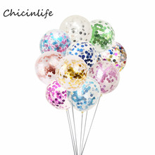 Chicinlife-globos de confeti de 5 piezas y 12 pulgadas, decoración de fiesta de cumpleaños, de género, para boda 2024 - compra barato