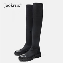 Jookrrix botas femininas, novos sapatos da moda, com elasticidade, alto na altura do joelho, calçados longos, para mulheres, 2019 2024 - compre barato