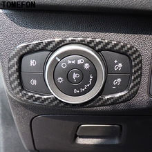 TOMEFON Para Ford Focus 2019 Cabeça Botão Interruptor Da Luz de Luz Cobertura para Carcaça Guarnição Acessórios Interiores Do Carro Styling ABS Fibra De Carbono 2024 - compre barato