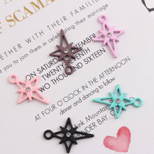 Ornament Accessories Enamel Alloy Hollow Out Floral Cross Pendant Charms DIy Jewelry Findings Oil Drop Metal Charms 10pcs 2024 - buy cheap