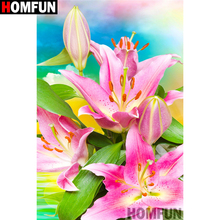 HOMFUN Full Square/Round Drill 5D DIY Diamond Painting "Lily landscape" 3D Diamond Embroidery Cross Stitch Home Decor A18978 2024 - buy cheap