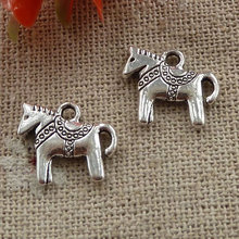 270 pieces tibetan silver horse charms 14x13mm #3362 2024 - buy cheap