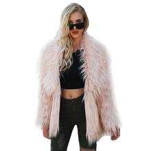 Plus Size 3XL Furry Fur Coat Women Fluffy Warm Long Sleeve Female Outerwear Autumn Winter Coat Jacket Hairy Collar Overcoat New 2024 - buy cheap