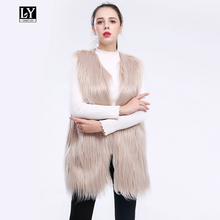 Ly Varey Lin New Faux Fur Coat Winter Women Sleeveless Faux Fox Fur Vest Jacket Female Plus Size 3xl Warm Winter Coats 2024 - buy cheap