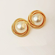 jewelry earring Factory price wholesal Women Pearl Earrings Rose Gold Wedding CZ Rhinestone Pearl Stud white pearl Earring 2024 - buy cheap