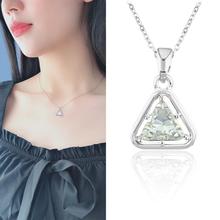 Chic Shiny Cubic Zircon Necklaces Copper Initial Link Chain Triangle Pendant for Women Ladies Weeding Gifts Collare kolye CN61 2024 - buy cheap