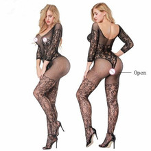 Sexy stocking pantyhose Black Solid Women Thigh High Lace Long Fishnet Stockings Sexy Stockings Summer intimate underwear 2024 - buy cheap