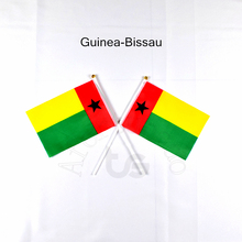 Faixa de bandeira da guiné bis 14*21cm mãos-acenando bandeira nacionais, decoração de casa, faixa de bandeira 2024 - compre barato