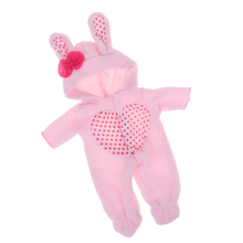 Traje de mono patrón Sombrero de conejo con forma de corazón para muñeca Mellchan, muñecas bebé Reborn, ropa de vestir, color rosa 2024 - compra barato